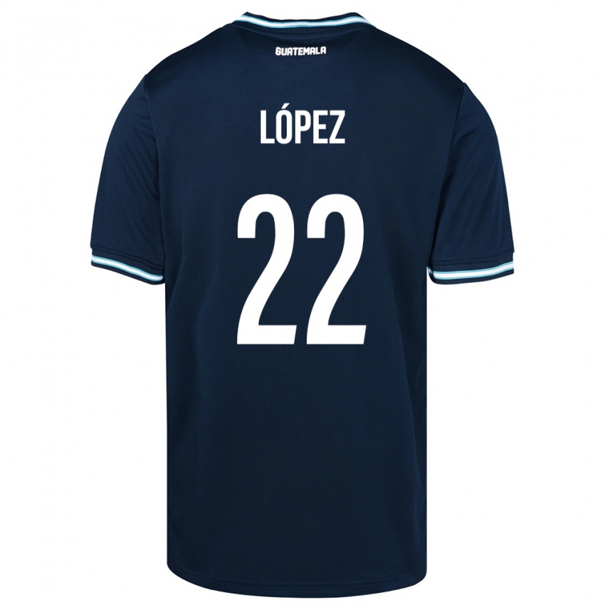 Enfant Maillot Guatemala Whitney López #22 Bleu Tenues Extérieur 24-26 T-Shirt Belgique