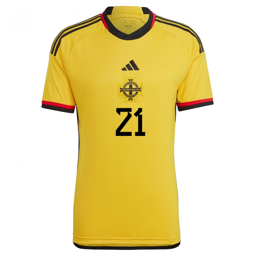 Kinderen Noord-Ierland Josh Magennis #21 Wit Uitshirt Uittenue 24-26 T-Shirt België