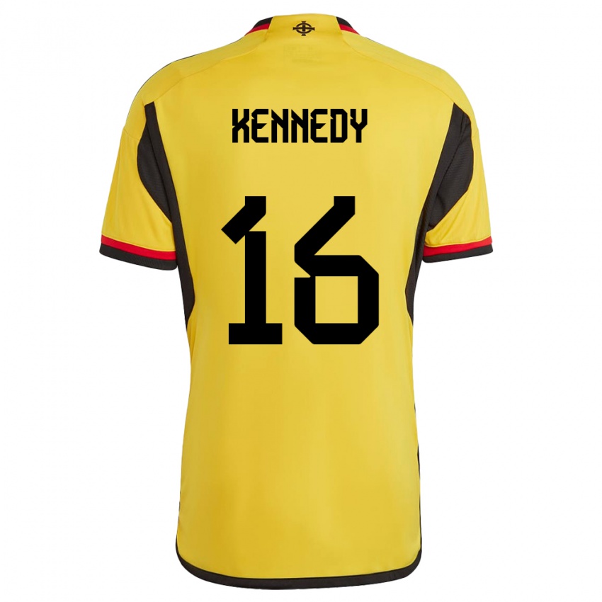 Kinderen Noord-Ierland Matty Kennedy #16 Wit Uitshirt Uittenue 24-26 T-Shirt België