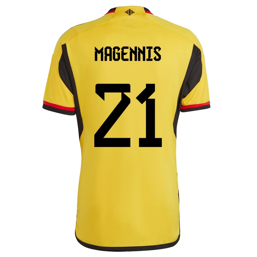 Kinderen Noord-Ierland Josh Magennis #21 Wit Uitshirt Uittenue 24-26 T-Shirt België