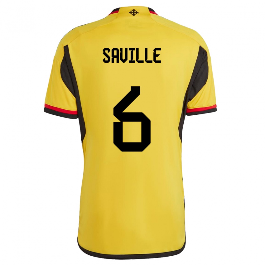 Kinderen Noord-Ierland George Saville #6 Wit Uitshirt Uittenue 24-26 T-Shirt België