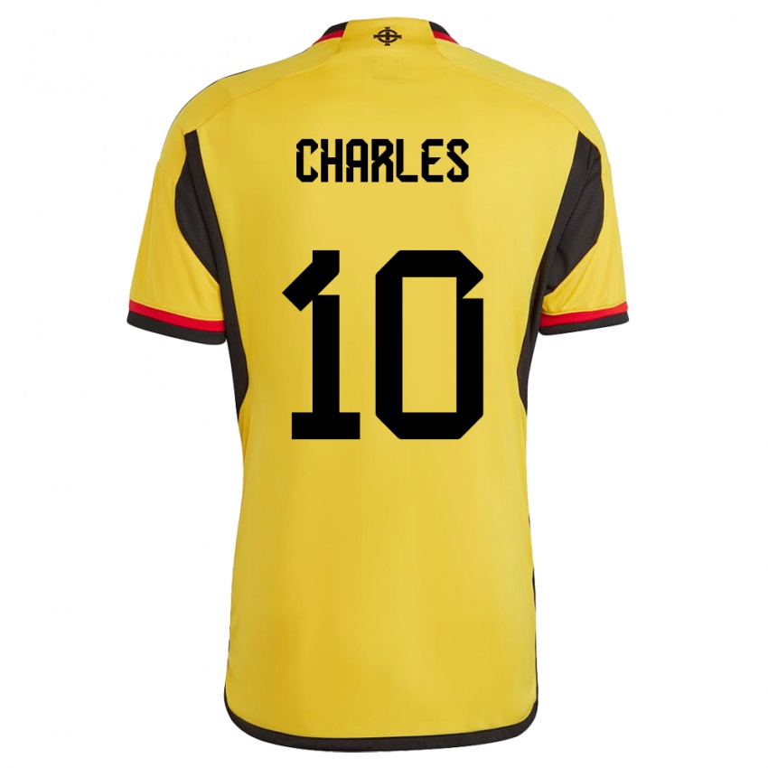 Enfant Maillot Irlande Du Nord Dion Charles #10 Blanc Tenues Extérieur 24-26 T-Shirt Belgique