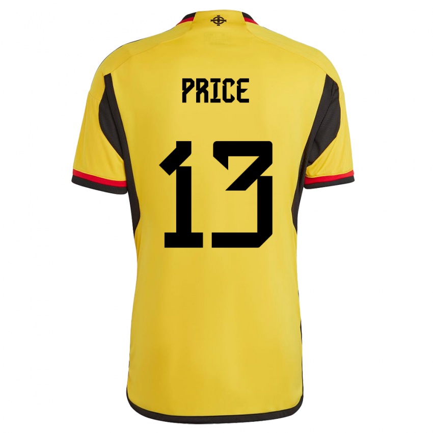 Kinderen Noord-Ierland Isaac Price #13 Wit Uitshirt Uittenue 24-26 T-Shirt België