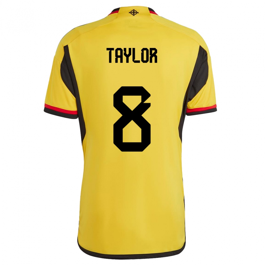 Kinderen Noord-Ierland Dale Taylor #8 Wit Uitshirt Uittenue 24-26 T-Shirt België