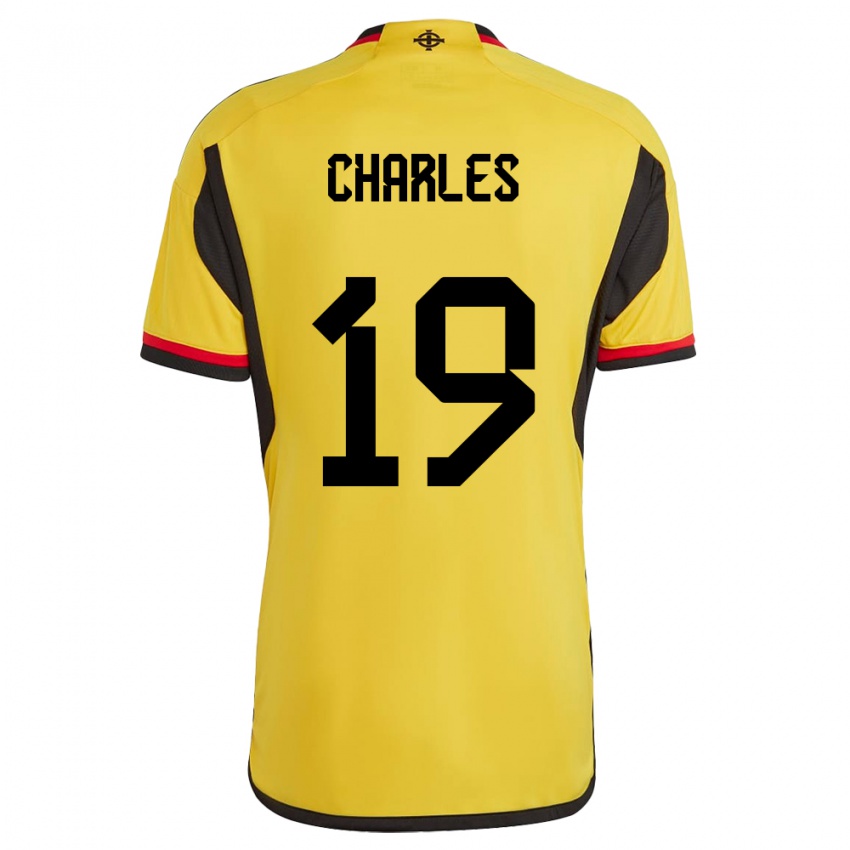 Kinderen Noord-Ierland Shea Charles #19 Wit Uitshirt Uittenue 24-26 T-Shirt België