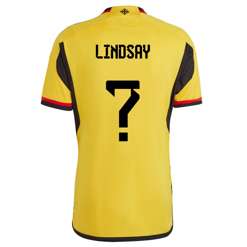 Kinderen Noord-Ierland Charlie Lindsay #0 Wit Uitshirt Uittenue 24-26 T-Shirt België