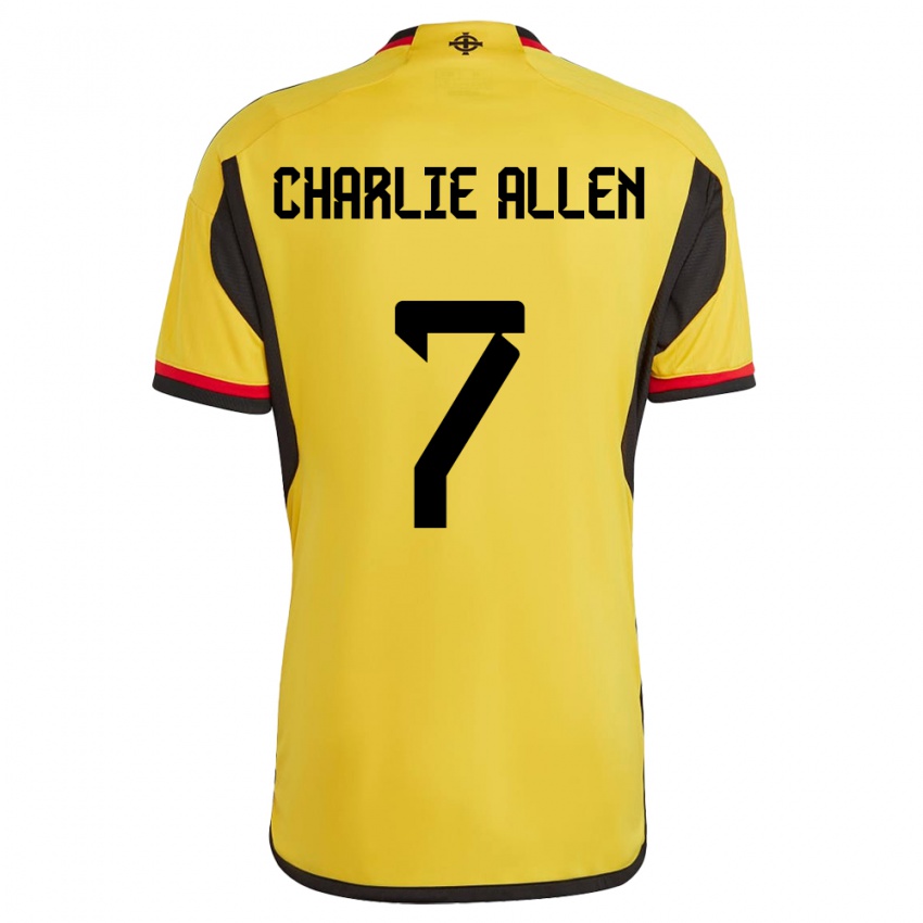 Kinderen Noord-Ierland Charlie Allen #7 Wit Uitshirt Uittenue 24-26 T-Shirt België