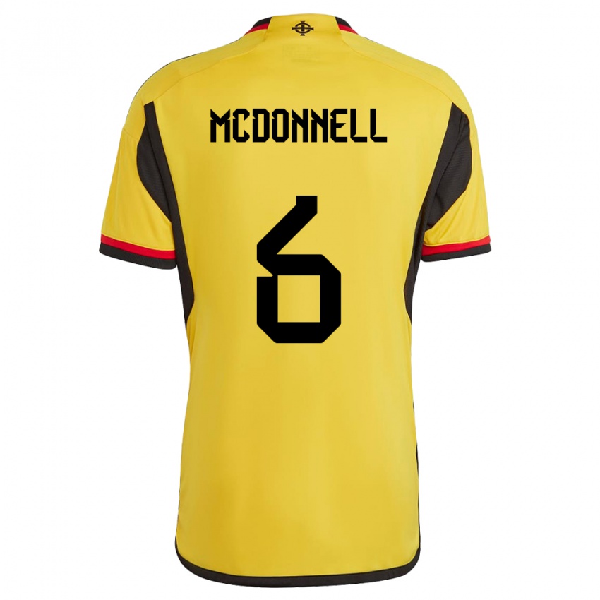 Kinderen Noord-Ierland Jamie Mcdonnell #6 Wit Uitshirt Uittenue 24-26 T-Shirt België