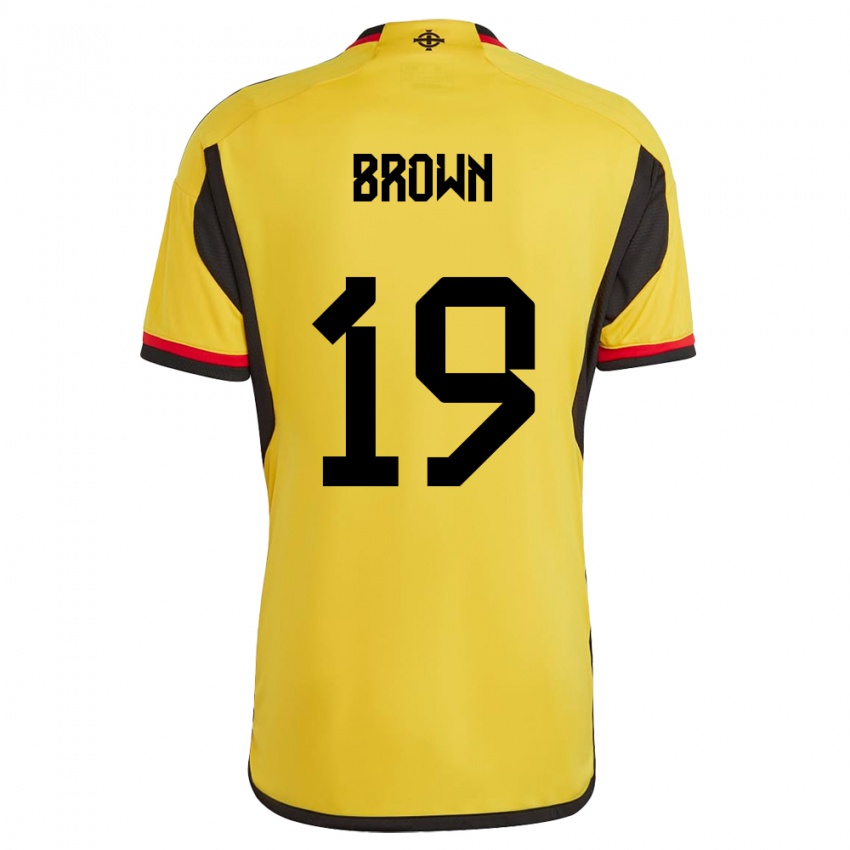 Kinderen Noord-Ierland Sean Brown #19 Wit Uitshirt Uittenue 24-26 T-Shirt België