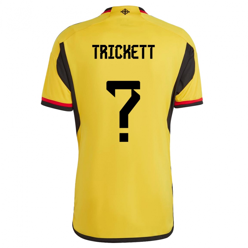 Kinderen Noord-Ierland Lewis Trickett #0 Wit Uitshirt Uittenue 24-26 T-Shirt België