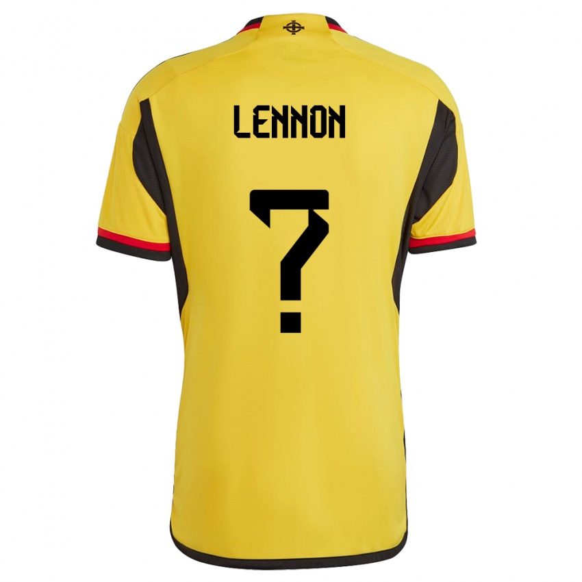 Kinderen Noord-Ierland Gallagher Lennon #0 Wit Uitshirt Uittenue 24-26 T-Shirt België