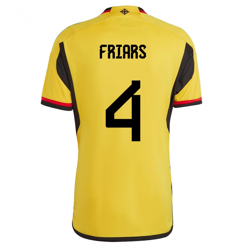 Kinderen Noord-Ierland Alfie Friars #4 Wit Uitshirt Uittenue 24-26 T-Shirt België