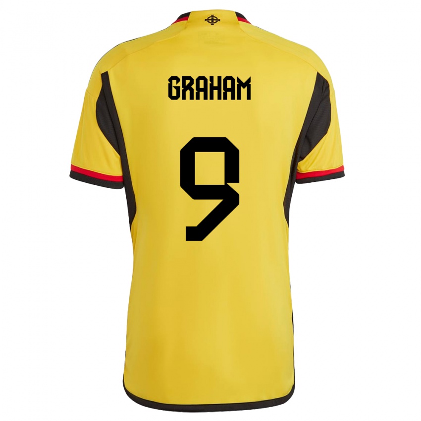 Enfant Maillot Irlande Du Nord Braiden Graham #9 Blanc Tenues Extérieur 24-26 T-Shirt Belgique