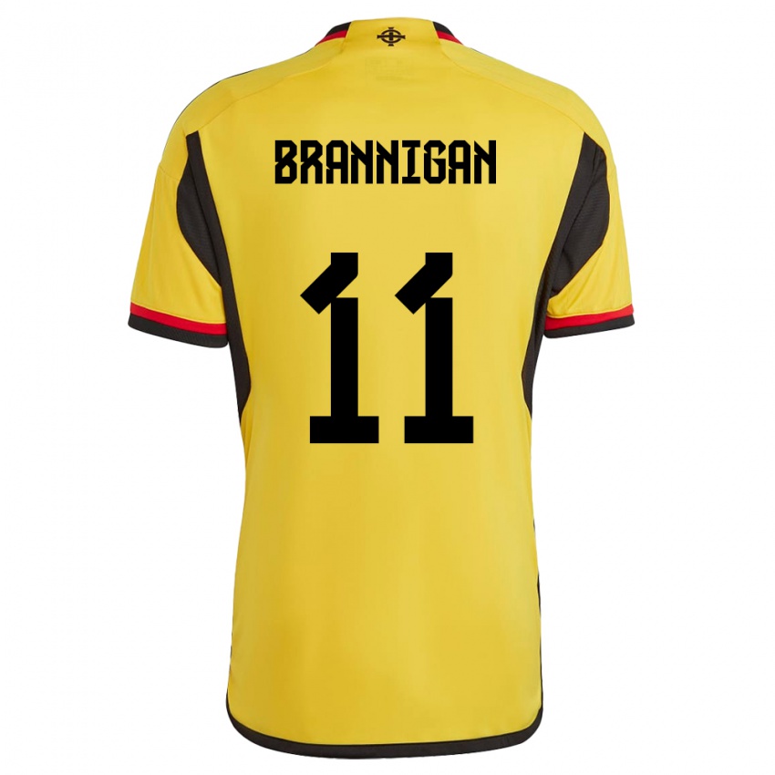 Kinderen Noord-Ierland Cole Brannigan #11 Wit Uitshirt Uittenue 24-26 T-Shirt België