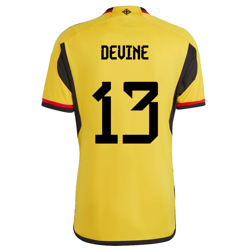 Kinderen Noord-Ierland Senan Devine #13 Wit Uitshirt Uittenue 24-26 T-Shirt België