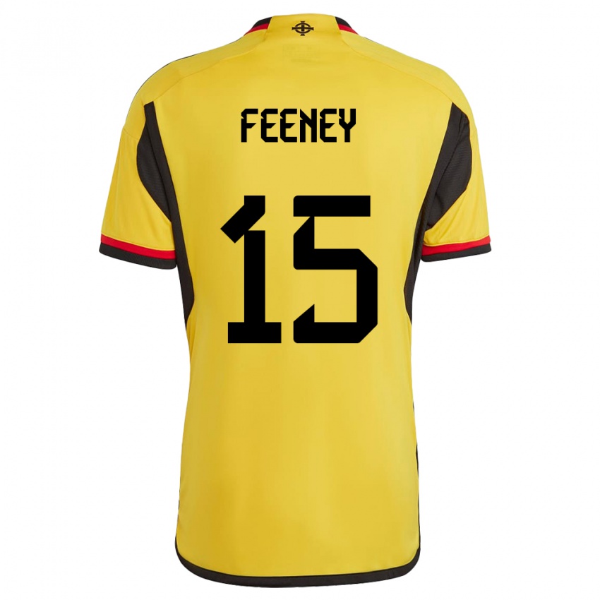 Kinderen Noord-Ierland George Feeney #15 Wit Uitshirt Uittenue 24-26 T-Shirt België