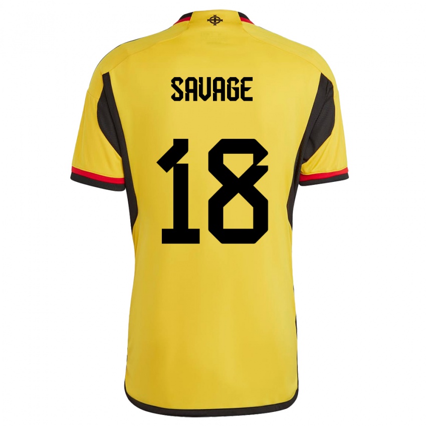 Kinderen Noord-Ierland Troy Savage #18 Wit Uitshirt Uittenue 24-26 T-Shirt België