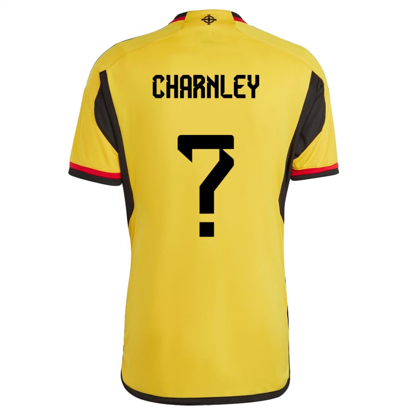 Enfant Maillot Irlande Du Nord Jayden Charnley #0 Blanc Tenues Extérieur 24-26 T-Shirt Belgique