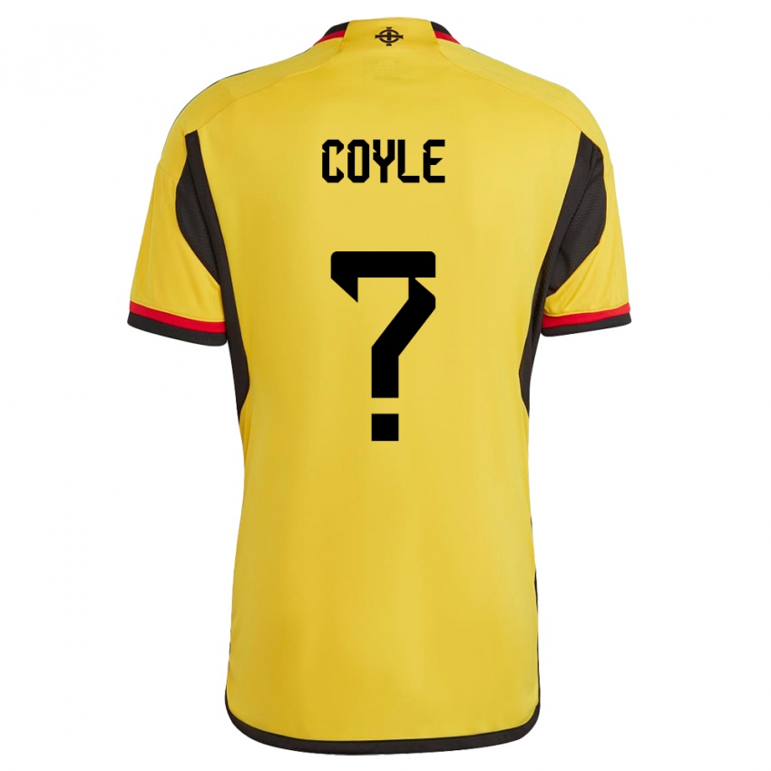 Kinderen Noord-Ierland Christian Coyle #0 Wit Uitshirt Uittenue 24-26 T-Shirt België