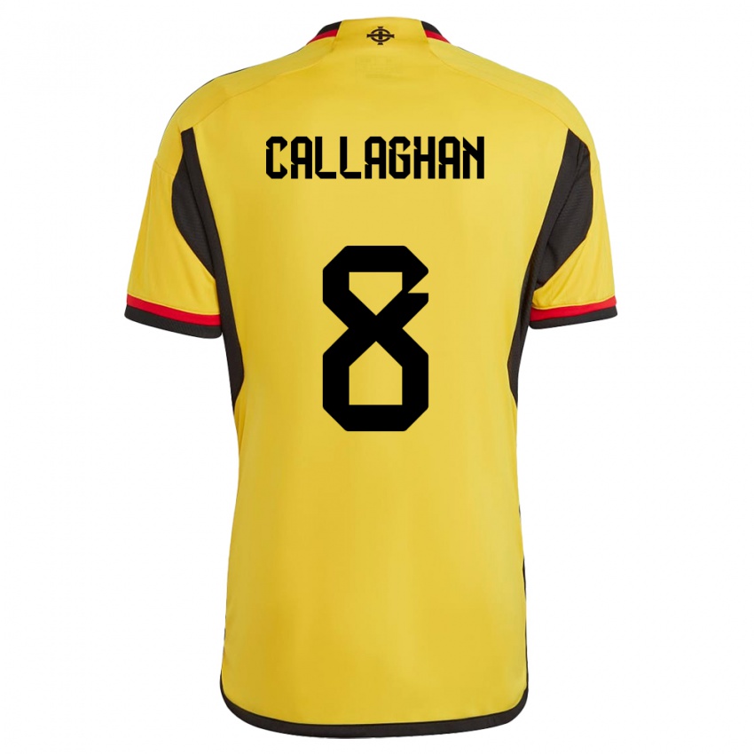 Enfant Maillot Irlande Du Nord Marissa Callaghan #8 Blanc Tenues Extérieur 24-26 T-Shirt Belgique