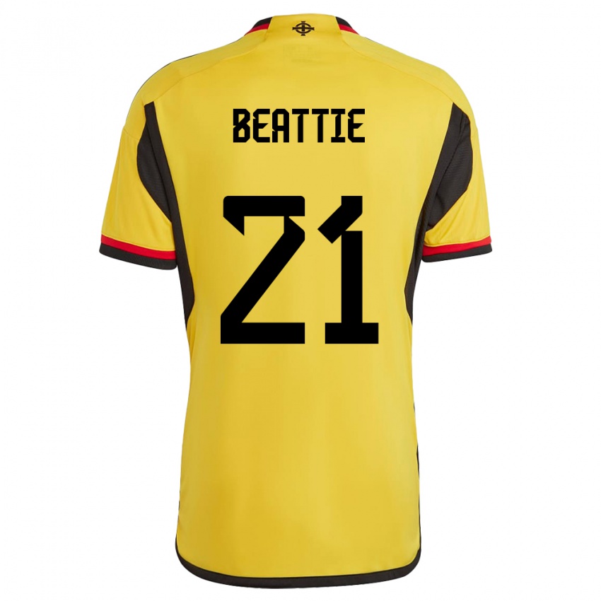 Kinderen Noord-Ierland Kerry Beattie #21 Wit Uitshirt Uittenue 24-26 T-Shirt België