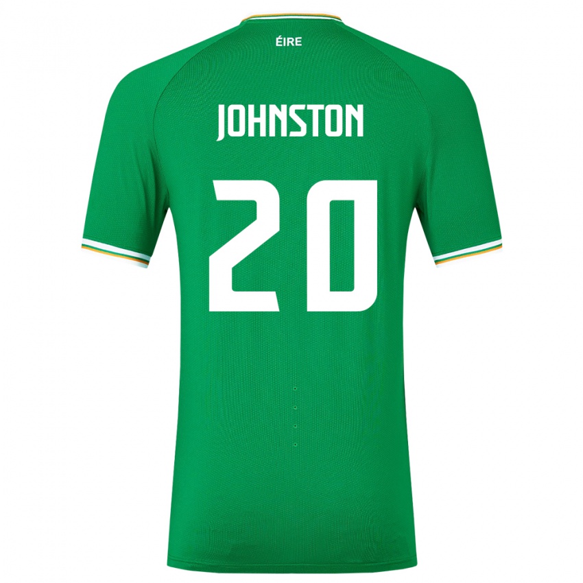 Homme Maillot Irlande Mikey Johnston #20 Vert Tenues Domicile 24-26 T-Shirt Belgique