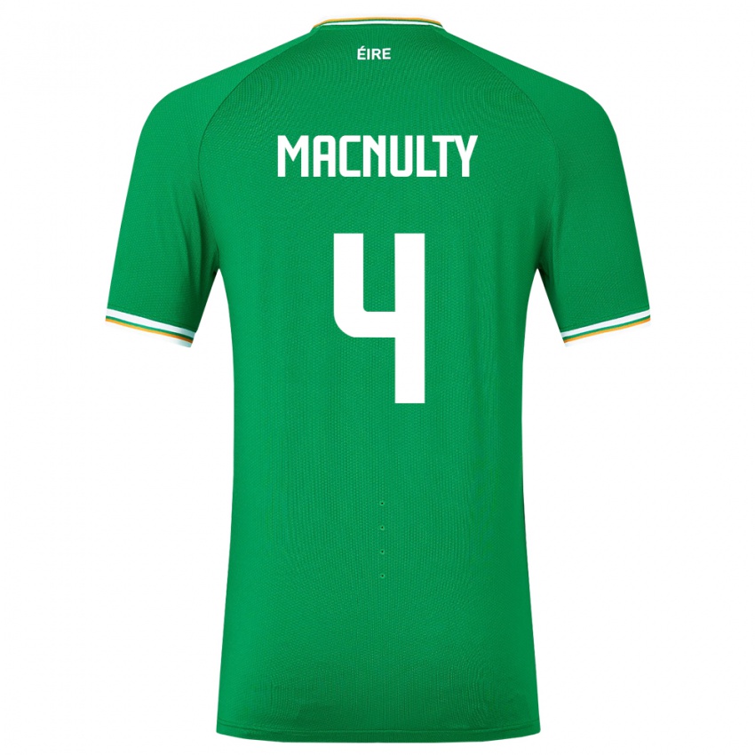 Homme Maillot Irlande Anselmo García Macnulty #4 Vert Tenues Domicile 24-26 T-Shirt Belgique