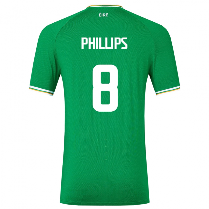 Heren Ierland Killian Phillips #8 Groente Thuisshirt Thuistenue 24-26 T-Shirt België
