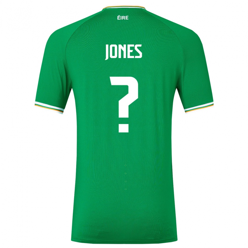 Homme Maillot Irlande Nico Jones #0 Vert Tenues Domicile 24-26 T-Shirt Belgique