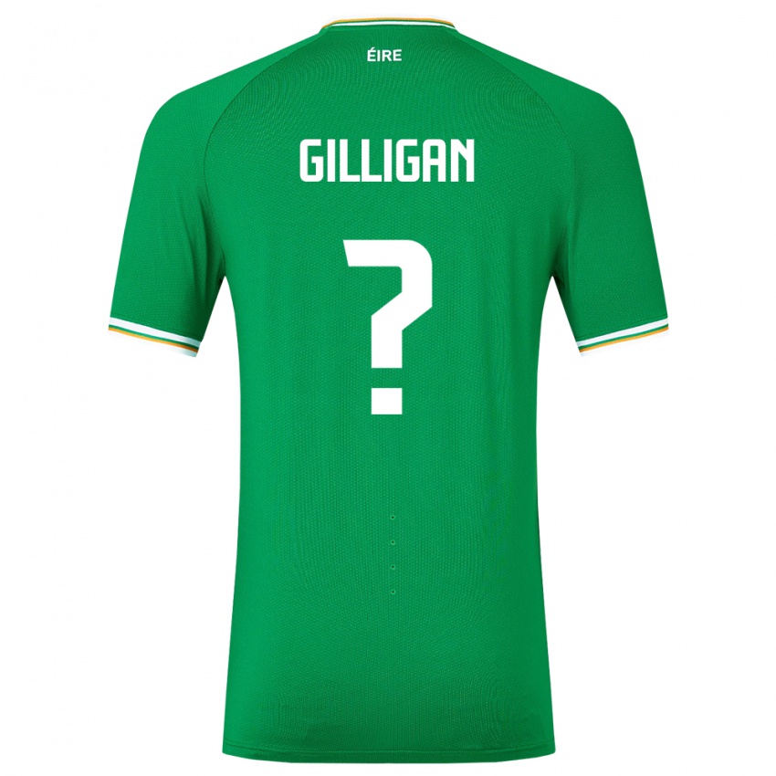 Homme Maillot Irlande Ciaran Gilligan #0 Vert Tenues Domicile 24-26 T-Shirt Belgique