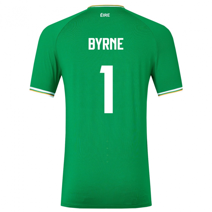 Homme Maillot Irlande Reece Byrne #1 Vert Tenues Domicile 24-26 T-Shirt Belgique