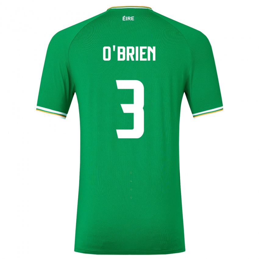 Homme Maillot Irlande Luke O'brien #3 Vert Tenues Domicile 24-26 T-Shirt Belgique