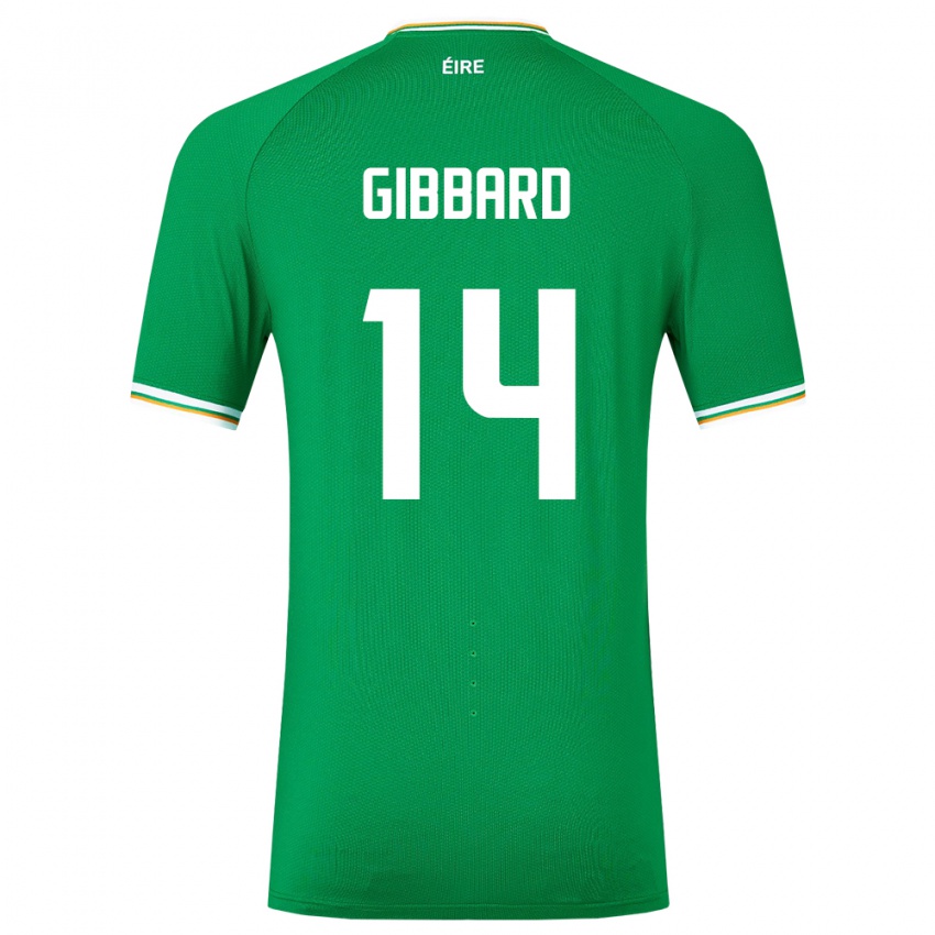 Homme Maillot Irlande Joseph Gibbard #14 Vert Tenues Domicile 24-26 T-Shirt Belgique