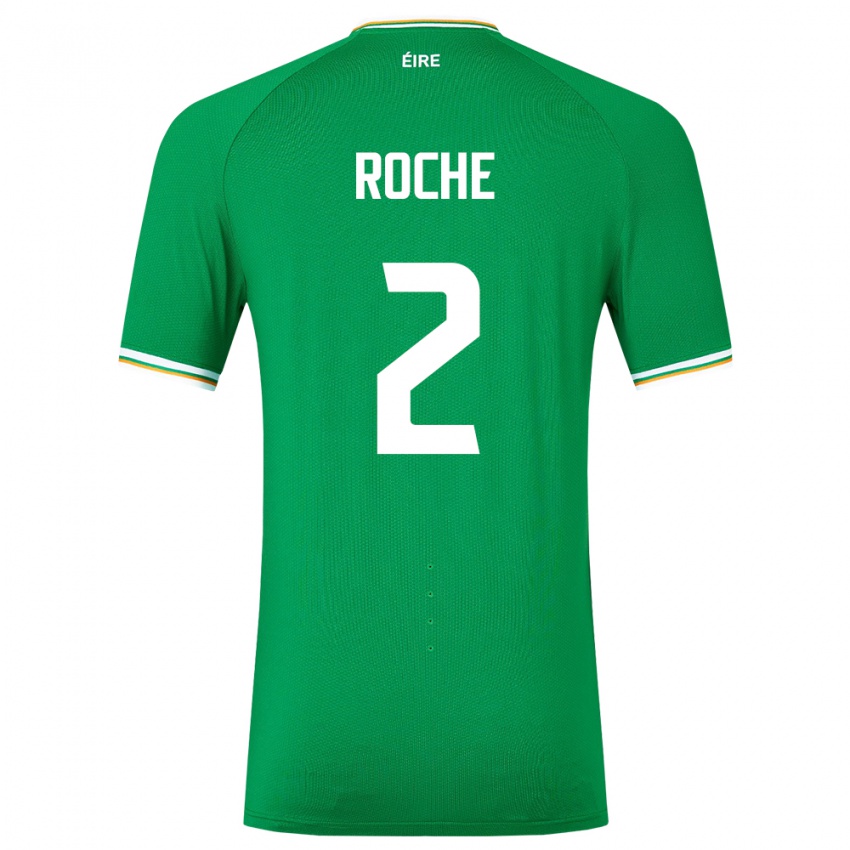 Heren Ierland James Roche #2 Groente Thuisshirt Thuistenue 24-26 T-Shirt België