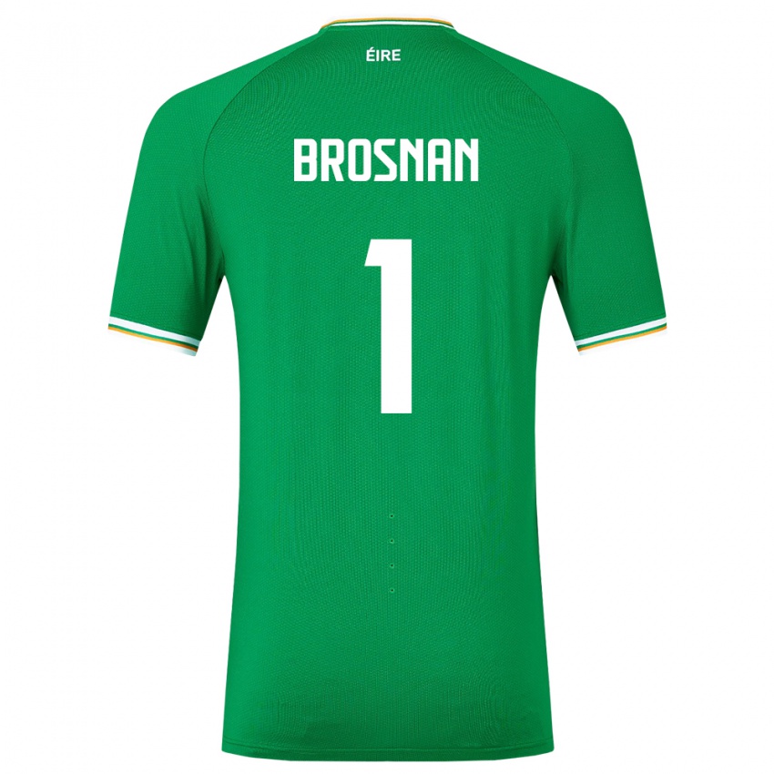 Homme Maillot Irlande Courtney Brosnan #1 Vert Tenues Domicile 24-26 T-Shirt Belgique