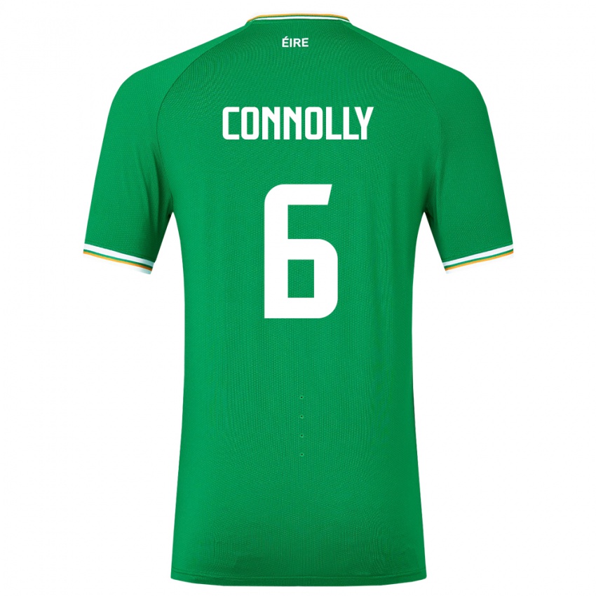 Homme Maillot Irlande Megan Connolly #6 Vert Tenues Domicile 24-26 T-Shirt Belgique