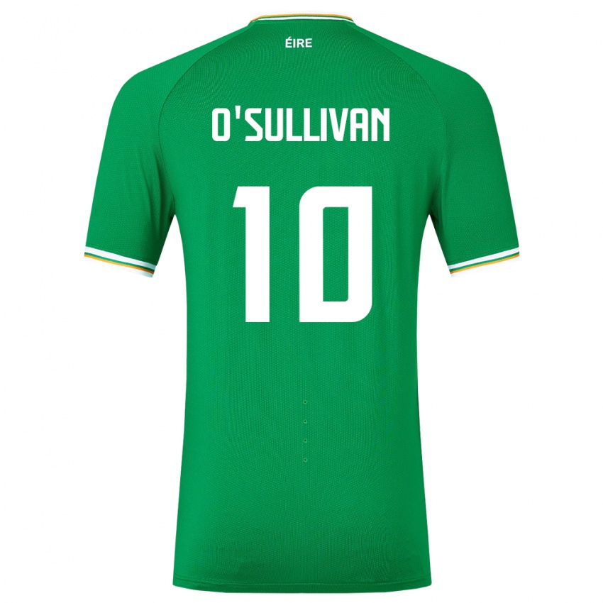 Homme Maillot Irlande Denise O'sullivan #10 Vert Tenues Domicile 24-26 T-Shirt Belgique