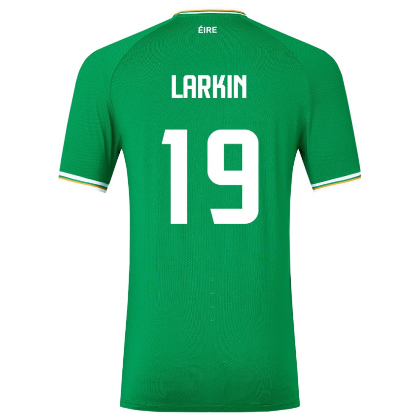 Homme Maillot Irlande Abbie Larkin #19 Vert Tenues Domicile 24-26 T-Shirt Belgique