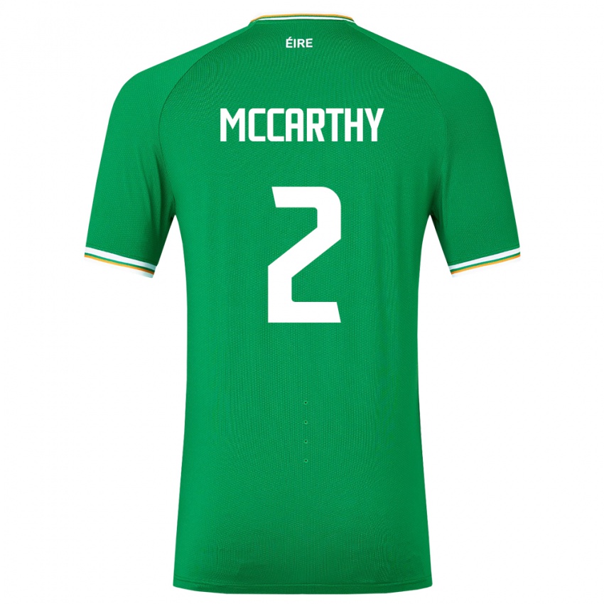 Homme Maillot Irlande Savannah Mccarthy #2 Vert Tenues Domicile 24-26 T-Shirt Belgique