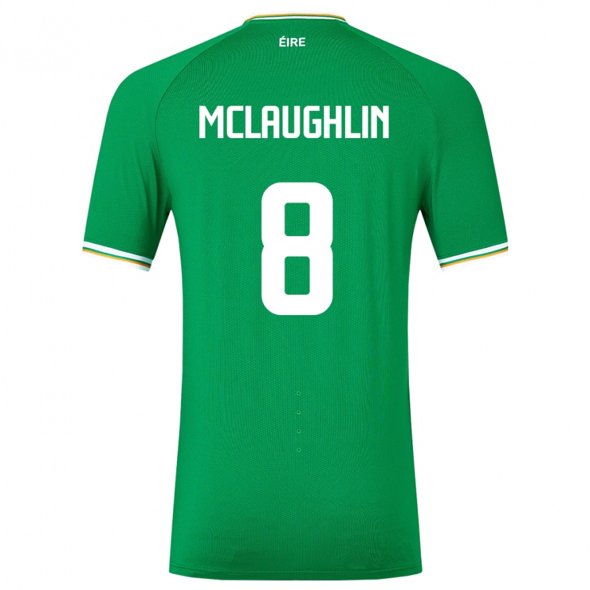 Homme Maillot Irlande Roma Mclaughlin #8 Vert Tenues Domicile 24-26 T-Shirt Belgique