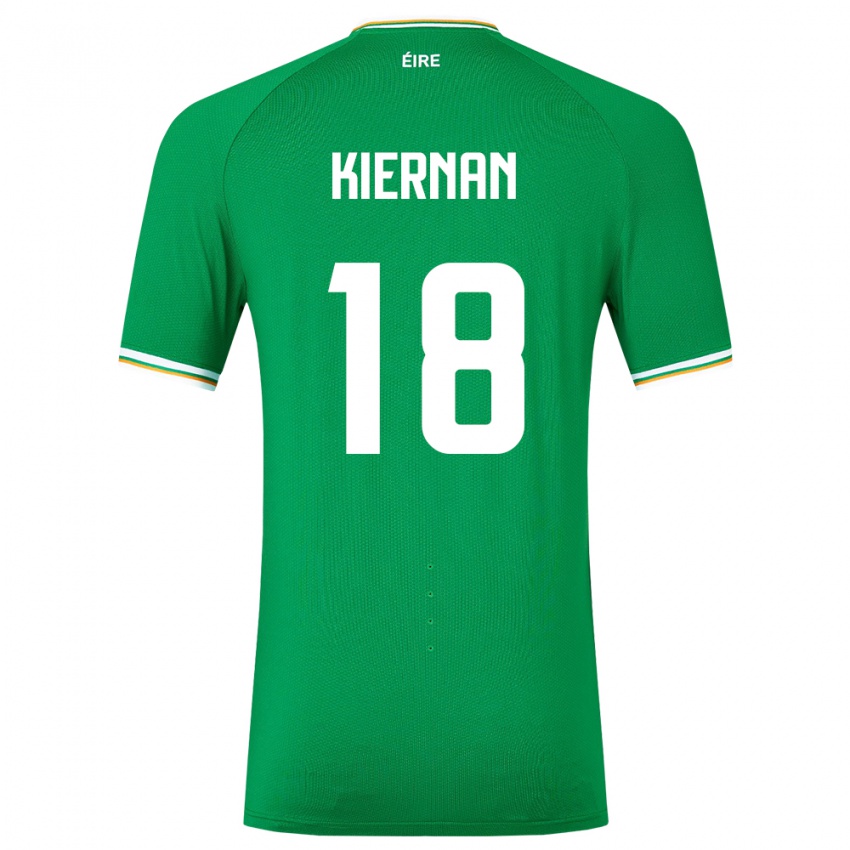 Homme Maillot Irlande Leanne Kiernan #18 Vert Tenues Domicile 24-26 T-Shirt Belgique