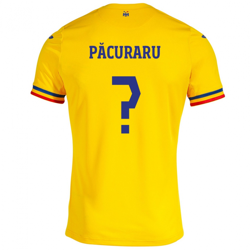 Heren Roemenië David Păcuraru #0 Geel Thuisshirt Thuistenue 24-26 T-Shirt België