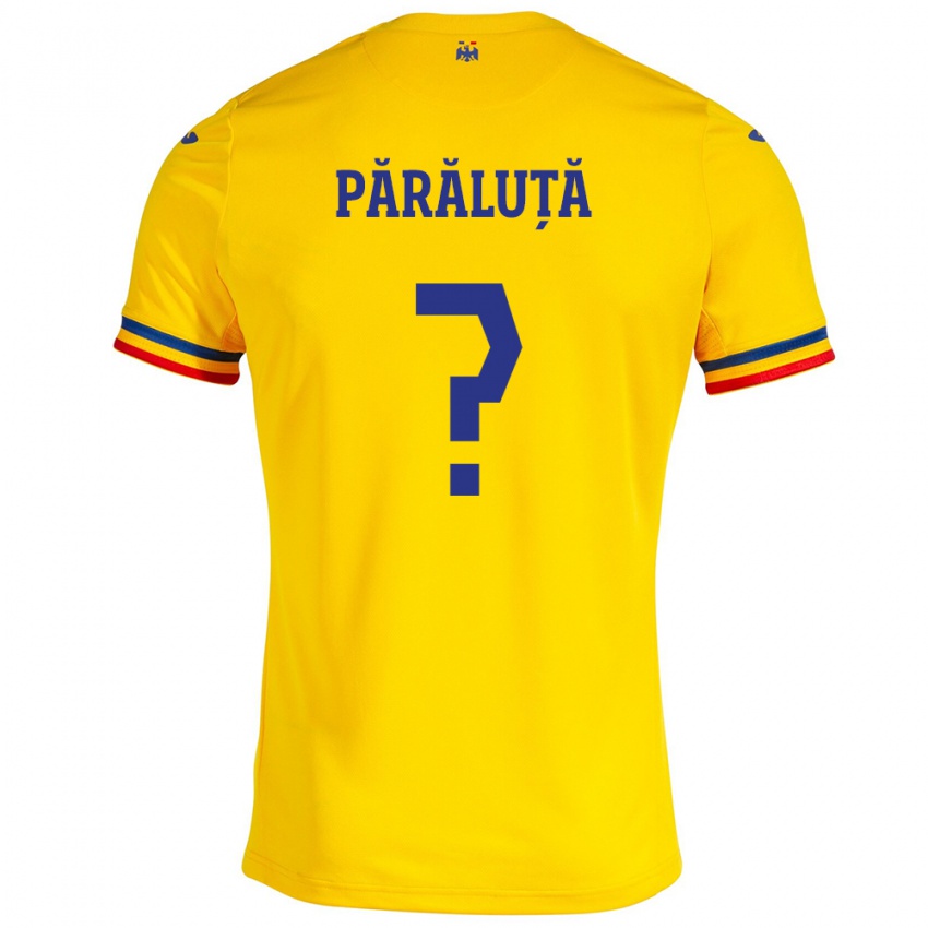 Homme Maillot Roumanie Andreea Părăluță #0 Jaune Tenues Domicile 24-26 T-Shirt Belgique