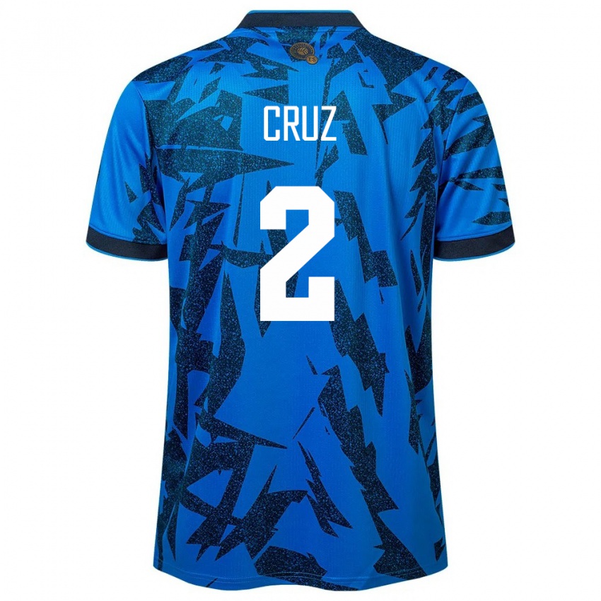 Heren El Salvador Melvin Cruz #2 Blauw Thuisshirt Thuistenue 24-26 T-Shirt België