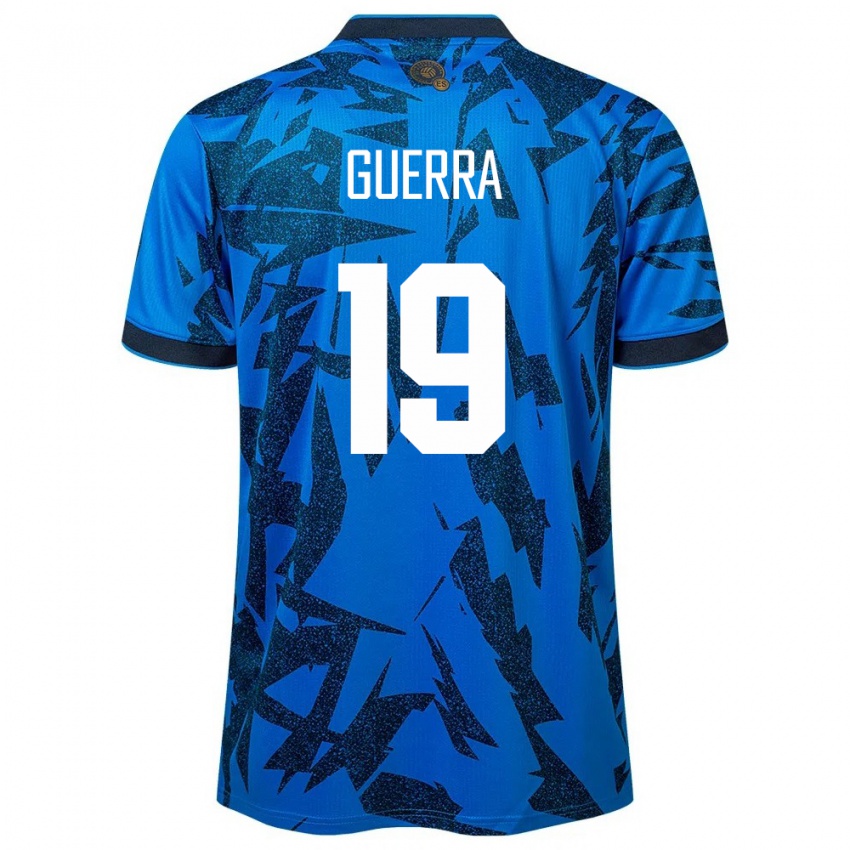 Heren El Salvador Steven Guerra #19 Blauw Thuisshirt Thuistenue 24-26 T-Shirt België