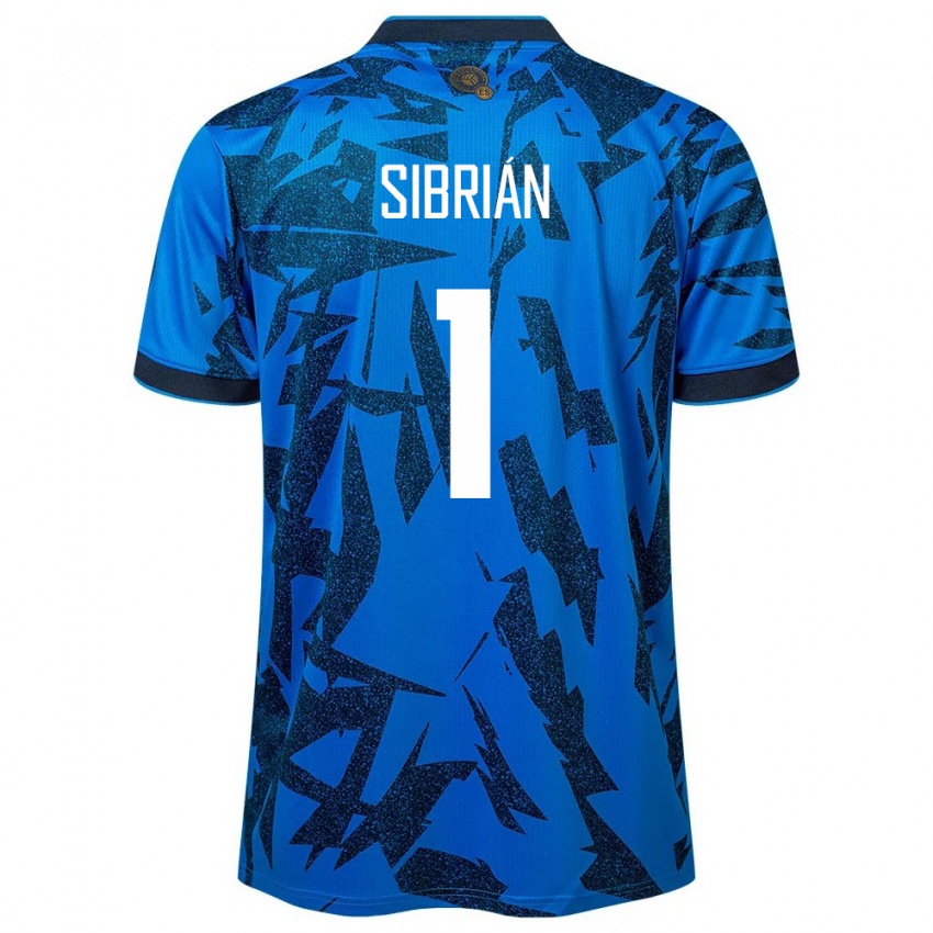 Heren El Salvador Sergio Sibrián #1 Blauw Thuisshirt Thuistenue 24-26 T-Shirt België