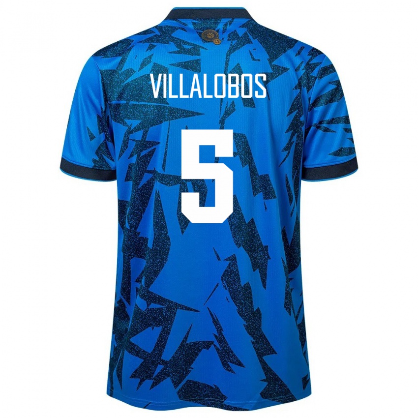 Heren El Salvador Kristian Villalobos #5 Blauw Thuisshirt Thuistenue 24-26 T-Shirt België