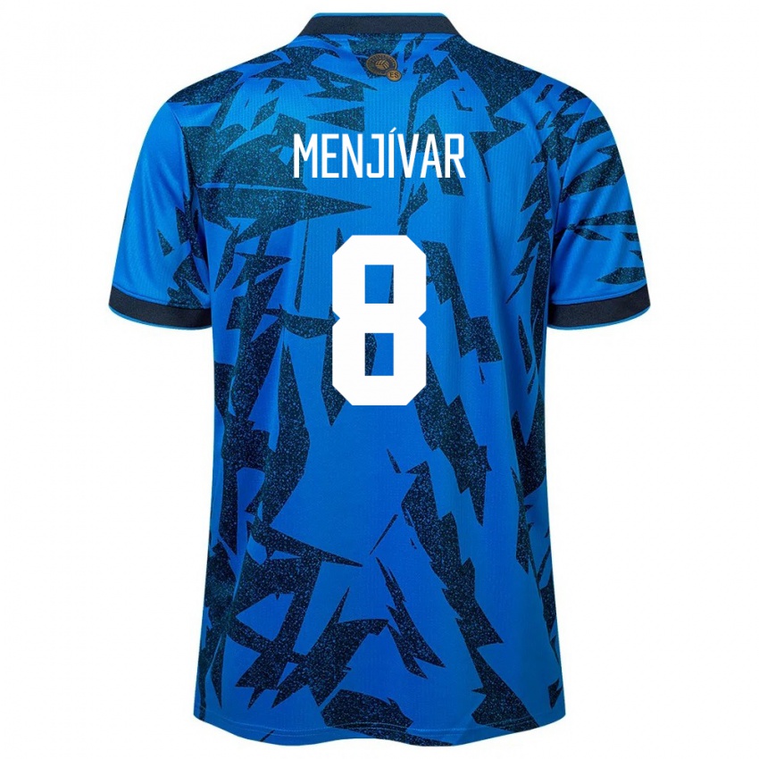 Heren El Salvador Wálter Menjívar #8 Blauw Thuisshirt Thuistenue 24-26 T-Shirt België