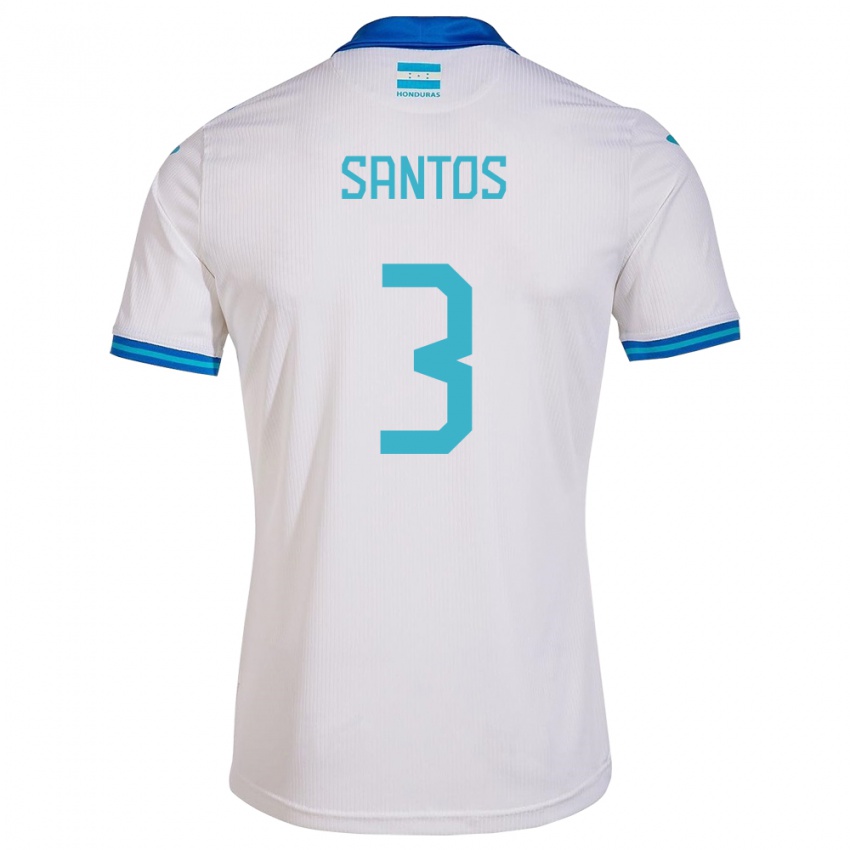 Heren Honduras Marcelo Santos #3 Wit Thuisshirt Thuistenue 24-26 T-Shirt België