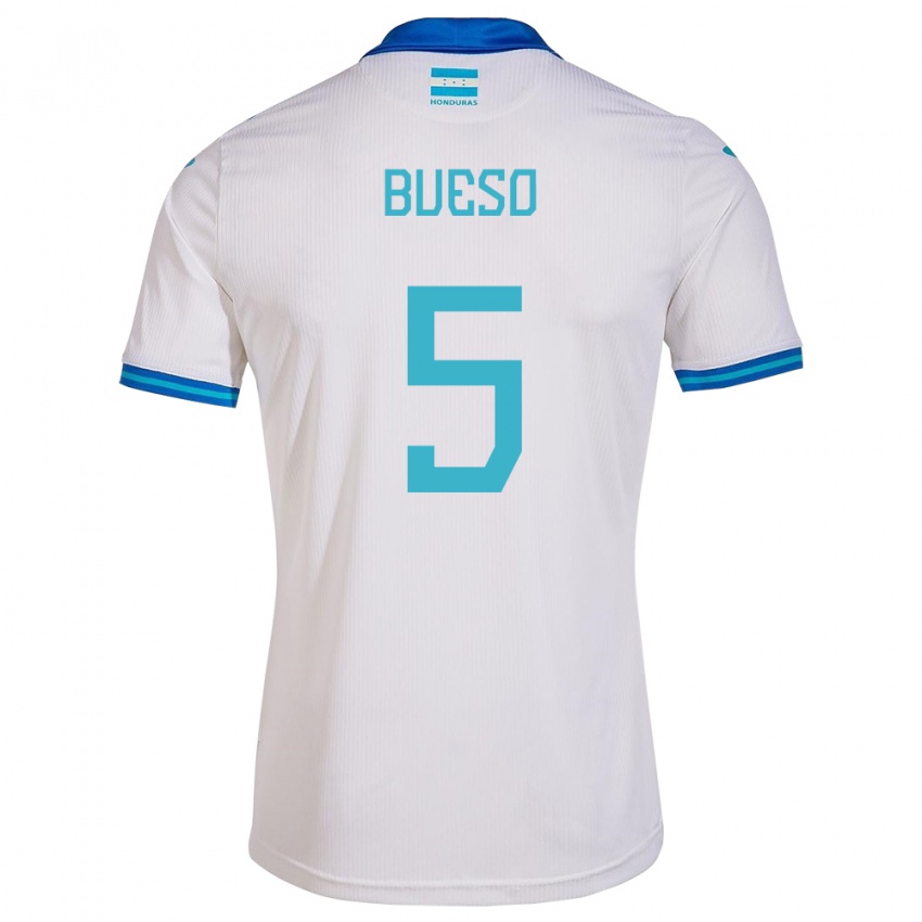 Heren Honduras Jonathan Bueso #5 Wit Thuisshirt Thuistenue 24-26 T-Shirt België